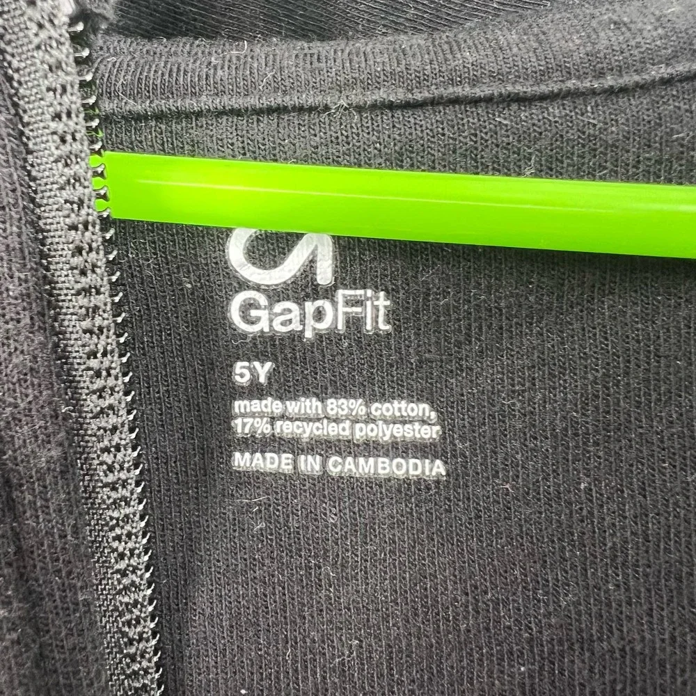 Gap Fit Black Zip Front Hoodie Kids‎ Size 5T